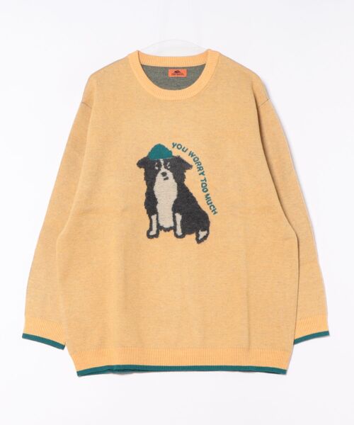 KRIFF MAYER Lady's Collection（クリフメイヤーレディースコレクション）の「【ストレッチ･チクチクしない】もちのびニット(犬派!?猫派!?)（ニット/セーター・レディース・ベージュ/チャコール/ネイビー/イエロー/レッド/ナチュラル・LARGE/MEDIUM）」の11枚目の写真