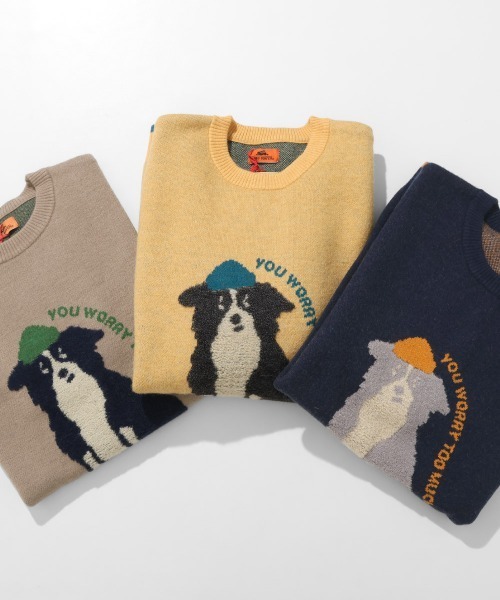 【あちゃこわんこ様】my mother is japanese ニット KIDS】【ジュニアサイズあり】犬ジャガードニット(OSORO) | CIAOPANIC