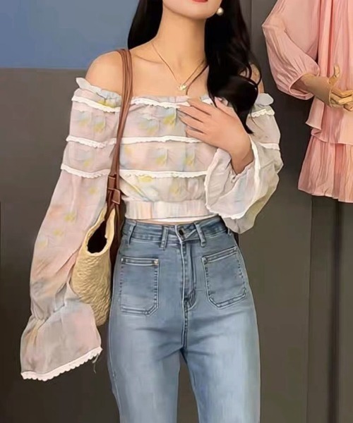 gossip！ロサンゼルス（ゴシップロサンゼルス）の「パレットカラー オフショルロングスリーブトップス（シャツ/ブラウス・レディース・マルチ・FREE）」の5枚目の写真