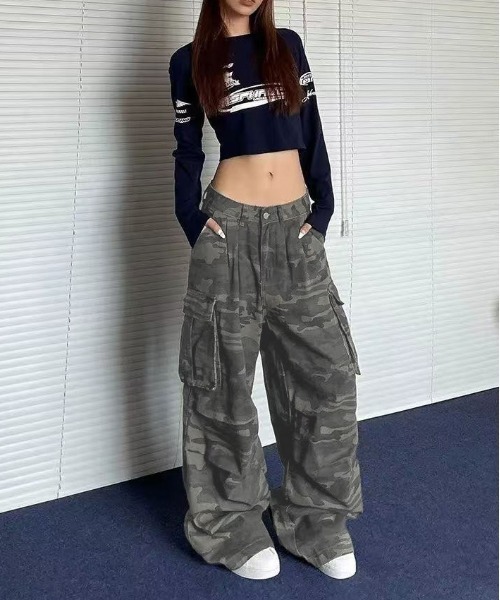 WEGO（ウィゴー）の「WEGO/迷彩柄ワイドルーズカーゴパンツ（カーゴパンツ・レディース・その他1/その他2・MEDIUM/LARGE）」の7枚目の写真