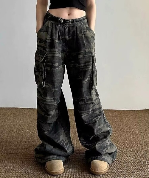 セール】WEGO/迷彩柄ワイドルーズカーゴパンツ（カーゴパンツ）｜WEGO