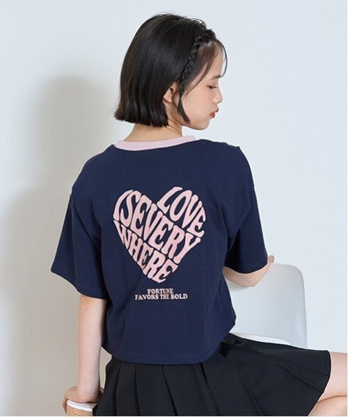 ラフスト Tシャツ・バッグ improves フォトコラージュ バックプリント ロングTシャツ
