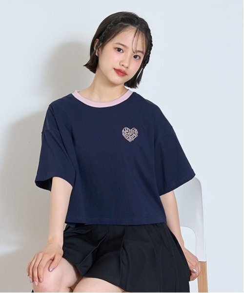 LOVETOXIC(ラブトキシック)の「【LTXC】【GOODPRICE】バックハートリンガーT(Tシャツ/カットソー・キッズ・ブラック/オフホワイト/レッド/ネイビー・130cm/L:160cm/M:150cm/S:140cm)」の5枚目の写真