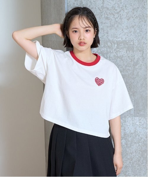 LOVETOXIC(ラブトキシック)の「【LTXC】【GOODPRICE】バックハートリンガーT(Tシャツ/カットソー・キッズ・ブラック/オフホワイト/レッド/ネイビー・130cm/L:160cm/M:150cm/S:140cm)」の7枚目の写真