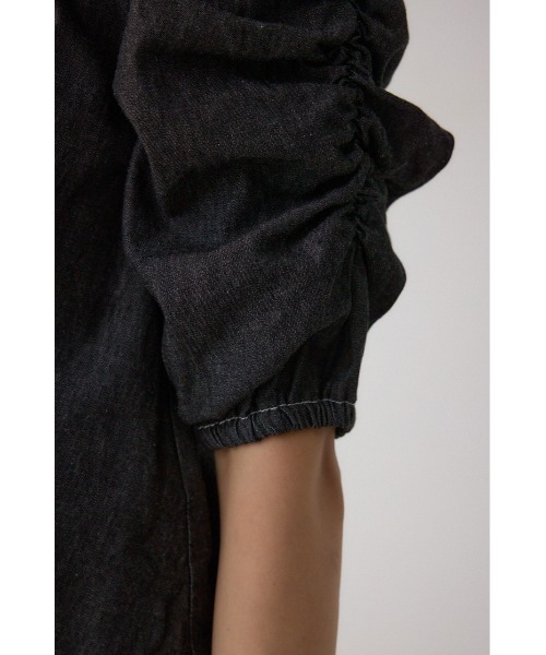 AZUL by moussy（アズールバイマウジー）の「フロントギャザースリーブブラウス（シャツ/ブラウス・レディース・ダークブルー/ブラック・FREE）」の11枚目の写真