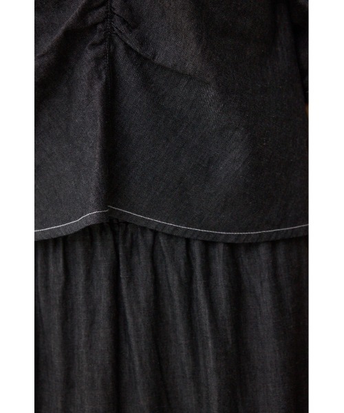 AZUL by moussy（アズールバイマウジー）の「フロントギャザースリーブブラウス（シャツ/ブラウス・レディース・ダークブルー/ブラック・FREE）」の12枚目の写真
