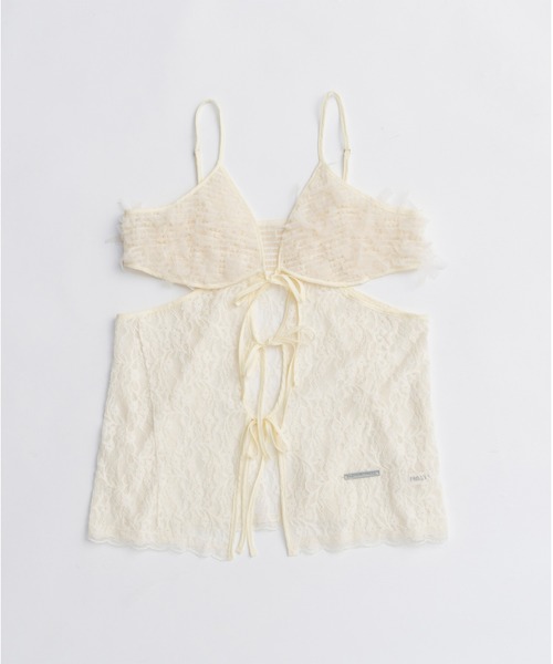 PRANK PROJECT(プランクプロジェクト)の「レースカットアウトキャミトップ / Lace Cut-Out Camisole Top(キャミソール・レディース・ブラック/ホワイト・FREE)」の13枚目の写真