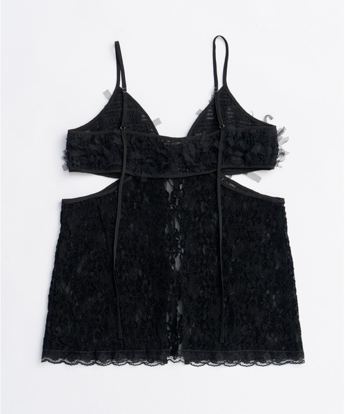 PRANK PROJECT(プランクプロジェクト)の「レースカットアウトキャミトップ / Lace Cut-Out Camisole Top(キャミソール・レディース・ブラック/ホワイト・FREE)」の15枚目の写真