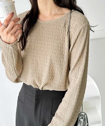 デイリー使いにぴったり♪クルーネックフクレジャガードトップス