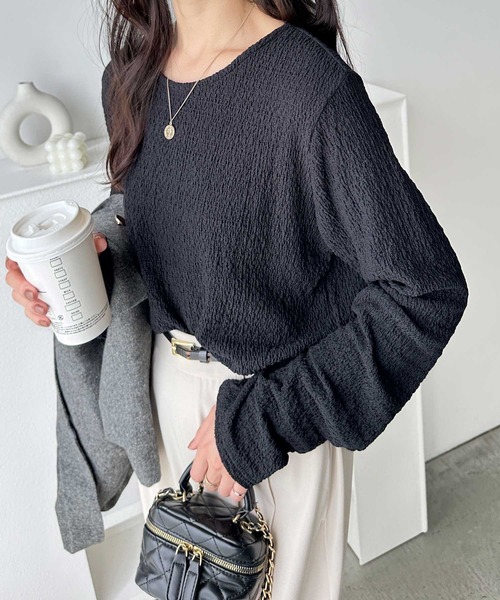 GeeRA(ジーラ)の「デイリー使いにぴったり♪クルーネックフクレジャガードトップス(Tシャツ/カットソー・レディース・ライトグレー/モカ/ブルー/ブラック/アイボリー・SMALL/MEDIUM/LARGE/X-LARGE)」の10枚目の写真