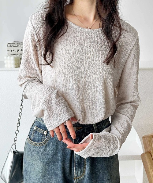 GeeRA(ジーラ)の「デイリー使いにぴったり♪クルーネックフクレジャガードトップス(Tシャツ/カットソー・レディース・ライトグレー/モカ/ブルー/ブラック/アイボリー・SMALL/MEDIUM/LARGE/X-LARGE)」の12枚目の写真
