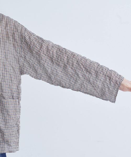 conges payes ADIEU TRISTESSE(コンジェ ペイエ アデュートリステス)の「シャーリングフリルシャツジャケット(シャツ/ブラウス・レディース・ブラウン/チェック・38)」の14枚目の写真