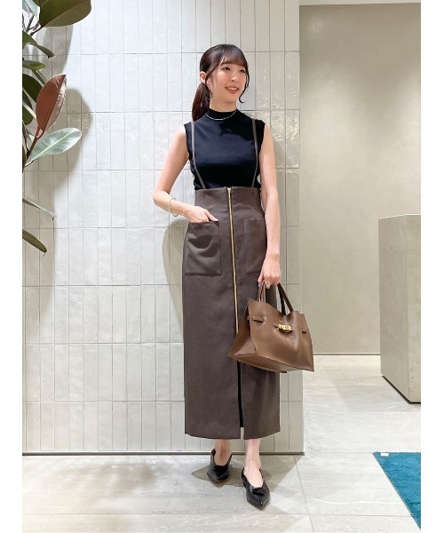 allureville（アルアバイル）の「メランジピンヘッドサススカート（スカート・レディース・オフホワイト/ネイビー/ブラウン/チョコ/キナリ・1/2）」の17枚目の写真