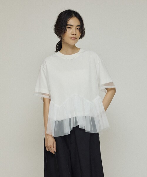 Firsthand(ファーストハンド)の「Firsthand/ファーストハンド オーガニックコットン シアーチュール レイヤードトップス(Tシャツ/カットソー・レディース・ホワイト/ブラック・フリ-)」の16枚目の写真