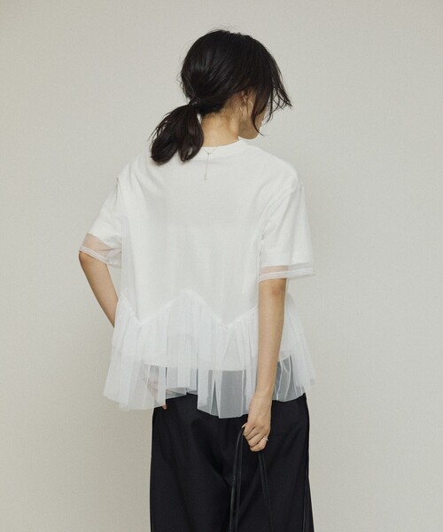 Firsthand(ファーストハンド)の「Firsthand/ファーストハンド オーガニックコットン シアーチュール レイヤードトップス(Tシャツ/カットソー・レディース・ホワイト/ブラック・フリ-)」の9枚目の写真