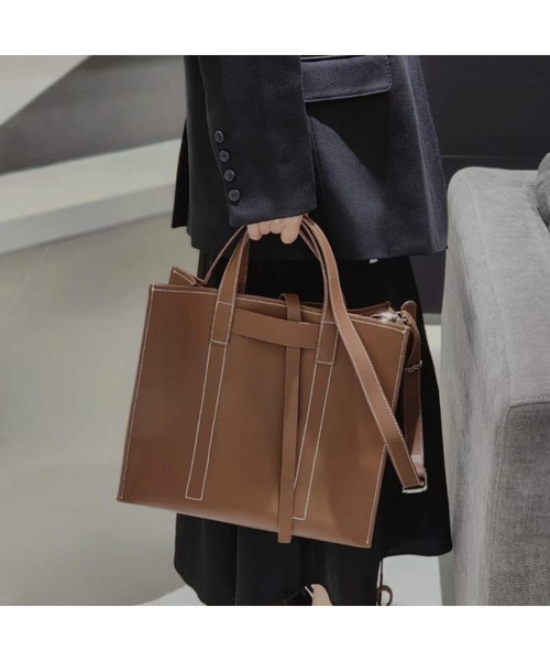 セール】A4対応 LEATHER トートバッグ 本革 スクエア（ショルダー