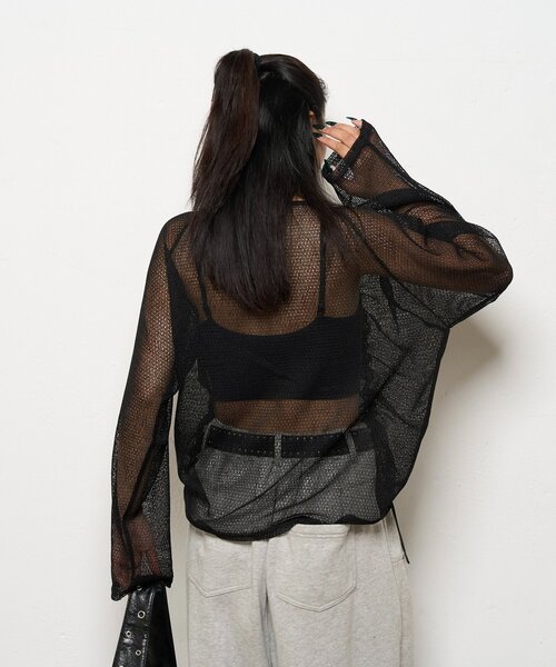 WHO'S WHO gallery(フーズフーギャラリー)の「コードデザインニットソートップス(Tシャツ/カットソー・レディース・アイボリー/ブラック/ブラウン・FREE)」の18枚目の写真