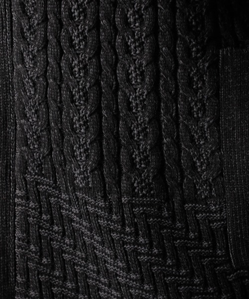 NICOLE CLUB FOR MEN(ニコルクラブフォーメン)の「編地切替 スタンドニットブルゾン(ニット/セーター・メンズ・ブラック系/ホワイト系1/ホワイト系2/ブラウン系/レッド系・MEDIUM/LARGE/X-LARGE)」の21枚目の写真