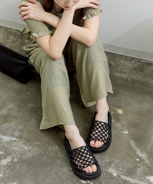 Bulue.（ブルー）の「【Bulue.】メッシュデザインサンダル（サンダル・レディース・ブラック・40/39/38/37）」の13枚目の写真