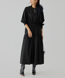 VERMEIL par iena グレー 半袖 ロングワンピース VERMEIL par iena｜ヴェルメイユ パー イエナのワンピース