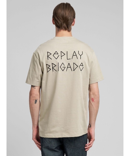 REPLAY(リプレイ)の「リラックスフィット ヘビーコットンジャージーSKULL Tシャツ(Tシャツ/カットソー・メンズ・ベージュ/ブラック・SMALL/MEDIUM/LARGE/X-LARGE)」の6枚目の写真