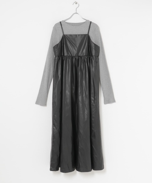 URBAN RESEARCH インナーセット　キャミワンピース　テック素材 ITEMS URBANRESEARCH ワンピース インナーセットキャミ