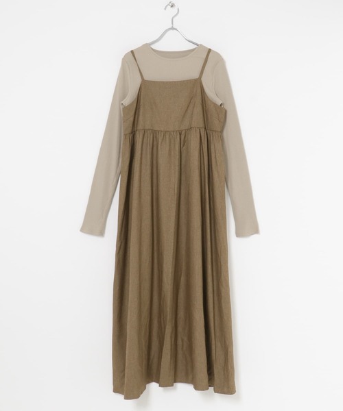 URBAN RESEARCH インナーセット　キャミワンピース　テック素材 ITEMS URBANRESEARCH ワンピース インナーセットキャミ