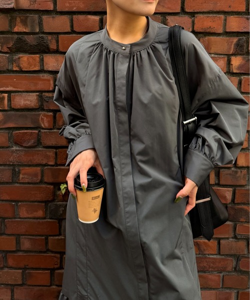 セール】DRAW(ドロー) / スタンドカラー ロングシャツワンピース