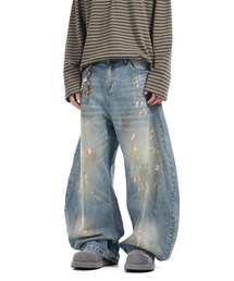 CALIFORNIA OUTFITTERS（カリフォルニア アウトフィッターズ）の「7E10 ダメージ ラフペイント ワイドバレルレッグパンツ（デニムパンツ・メンズ）」