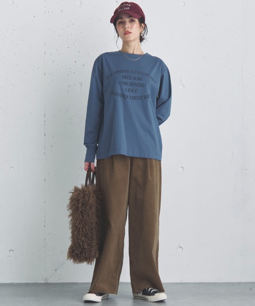 Doux archives（ドゥアルシーヴ）の「ラウンドロゴロンTee（Tシャツ/カットソー・レディース・アイボリー/オフホワイト/ブルー・FREE）」の18枚目の写真