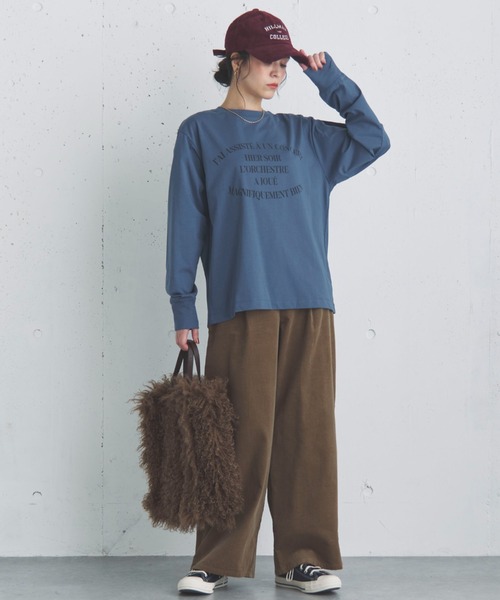 Doux archives（ドゥアルシーヴ）の「ラウンドロゴロンTee（Tシャツ/カットソー・レディース・アイボリー/オフホワイト/ブルー・FREE）」の19枚目の写真