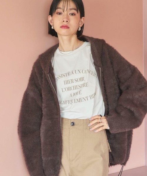 Doux archives（ドゥアルシーヴ）の「ラウンドロゴロンTee（Tシャツ/カットソー・レディース・アイボリー/オフホワイト/ブルー・FREE）」の10枚目の写真