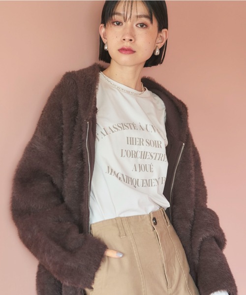 Doux archives（ドゥアルシーヴ）の「ラウンドロゴロンTee（Tシャツ/カットソー・レディース・アイボリー/オフホワイト/ブルー・FREE）」の12枚目の写真