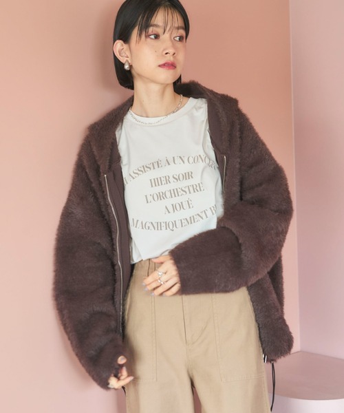 Doux archives（ドゥアルシーヴ）の「ラウンドロゴロンTee（Tシャツ/カットソー・レディース・アイボリー/オフホワイト/ブルー・FREE）」の9枚目の写真