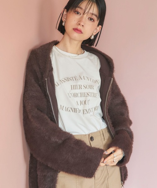 Doux archives（ドゥアルシーヴ）の「ラウンドロゴロンTee（Tシャツ/カットソー・レディース・アイボリー/オフホワイト/ブルー・FREE）」の13枚目の写真