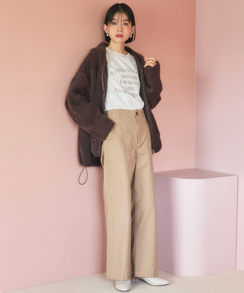 Doux archives（ドゥアルシーヴ）の「ラウンドロゴロンTee（Tシャツ/カットソー・レディース・アイボリー/オフホワイト/ブルー・FREE）」の6枚目の写真