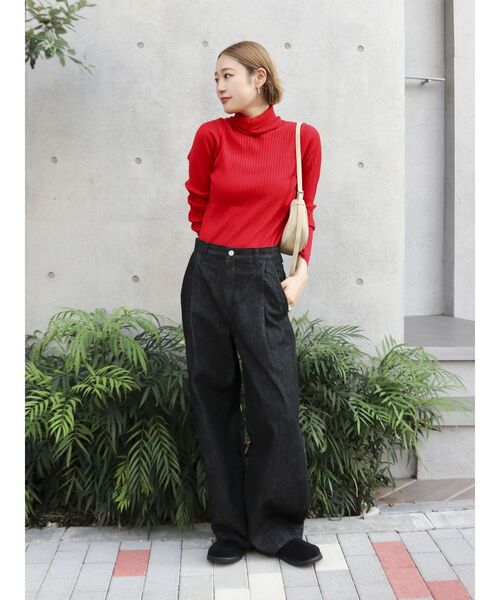 Ungrid（アングリッド）の「ウォッシャブルタートルニット（ニット/セーター・レディース・グレー/アイボリー/ブラック/レッド/グリーン/イエロー・FREE）」の9枚目の写真