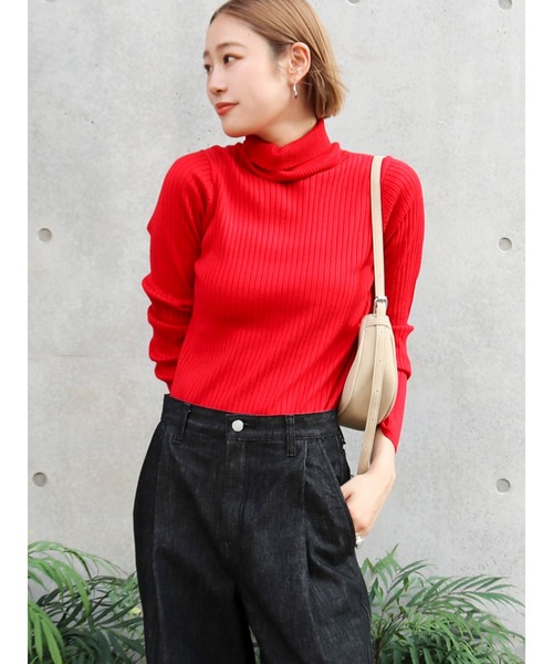 Ungrid（アングリッド）の「ウォッシャブルタートルニット（ニット/セーター・レディース・グレー/アイボリー/ブラック/レッド/グリーン/イエロー・FREE）」の6枚目の写真