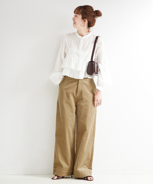 B.C STOCK（ベーセーストック）の「ウォッシャブル / コーデュロイペインターパンツ（その他パンツ・レディース・ネイビー/キャメル・SMALL/MEDIUM）」の3枚目の写真