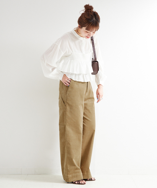 B.C STOCK（ベーセーストック）の「ウォッシャブル / コーデュロイペインターパンツ（その他パンツ・レディース・ネイビー/キャメル・SMALL/MEDIUM）」の4枚目の写真