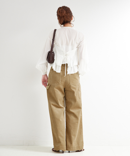 B.C STOCK（ベーセーストック）の「ウォッシャブル / コーデュロイペインターパンツ（その他パンツ・レディース・ネイビー/キャメル・SMALL/MEDIUM）」の6枚目の写真