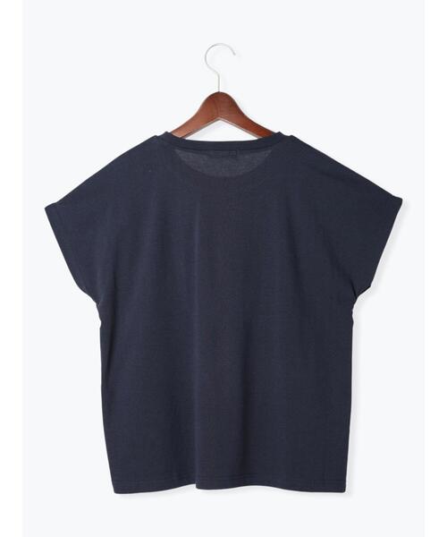 Te chichi TERRASSE（テチチテラス）の「【接触冷感】スパンコールロゴフレンチスリーブTシャツ（Tシャツ/カットソー・レディース・ネイビー/ブラック/オフホワイト・F）」の8枚目の写真