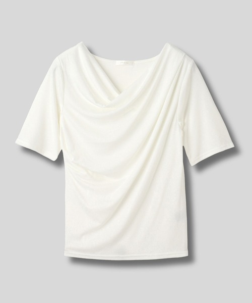 Mac-House(マックハウス)の「milli de l'air ドレープネックプルオーバー(Tシャツ/カットソー・レディース・ライトグレー/オフホワイト/ブラック・M)」の21枚目の写真