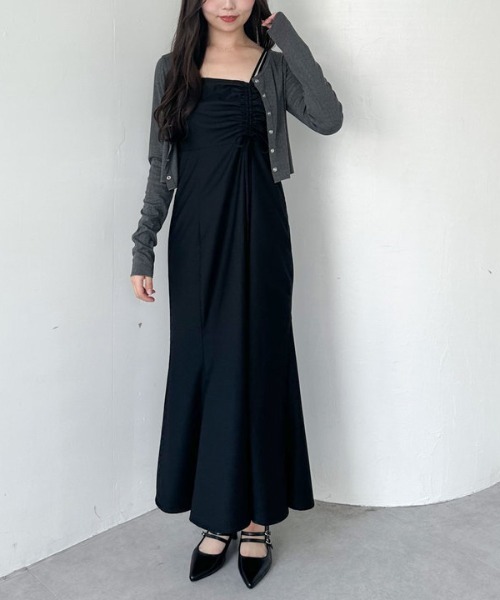 archives(アルシーヴ)の「アシメドロストキャミワンピース(ワンピース・レディース・グレー/ブラック/アイボリー・MEDIUM)」の6枚目の写真