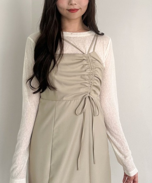 archives(アルシーヴ)の「アシメドロストキャミワンピース(ワンピース・レディース・グレー/ブラック/アイボリー・MEDIUM)」の4枚目の写真