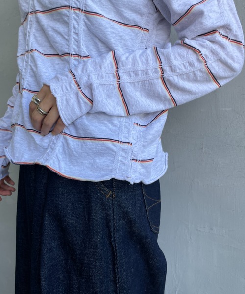 MEYAME コットン ボーダー長袖Tプルオーバー MEYAME（メヤメ）の「MEYAME | コットン ボーダー長袖Tプルオーバー