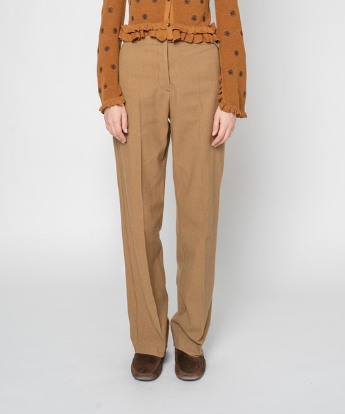 muller of yoshiokubo（ミュラーオブヨシオクボ）の「muller of yoshiokubo ミュラーオブヨシオクボ / BUMPY WOOL PANTS バンピーウールパンツ / MLF25413（その他パンツ・レディース・ブラック/ベージュ/アイボリー・36/38）」の3枚目の写真