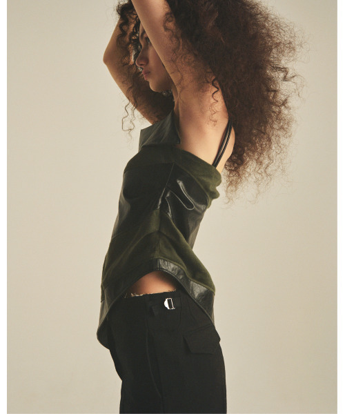 muller of yoshiokubo（ミュラーオブヨシオクボ）の「muller of yoshiokubo ミュラーオブヨシオクボ / BUMPY WOOL PANTS バンピーウールパンツ / MLF25413（その他パンツ・レディース・ブラック/ベージュ/アイボリー・36/38）」の10枚目の写真