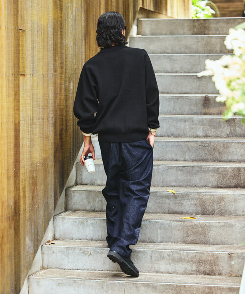 FREAK'S STORE（フリークスストア）の「FREAK’S STORE/フリークスストア ワイドテーパード デニム スラックスパンツ（デニムパンツ・メンズ・ライトグレー/ネイビー/ブラック/ブルー・SMALL/LARGE/MEDIUM）」の17枚目の写真