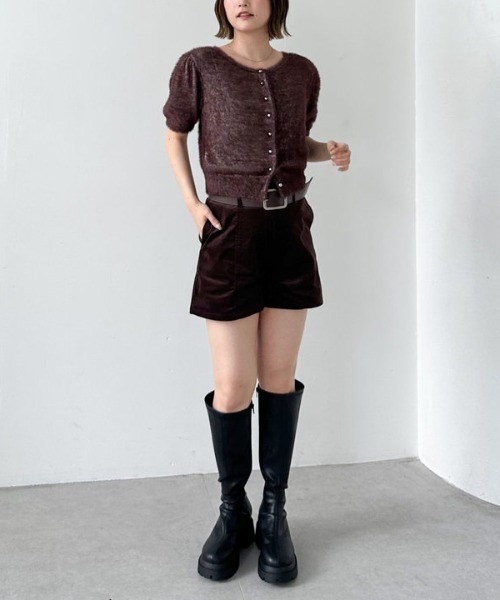 archives（アルシーヴ）の「ローウエストコーデュロイショートパンツ（その他パンツ・レディース・ブラウン/キャメル・MEDIUM）」の6枚目の写真